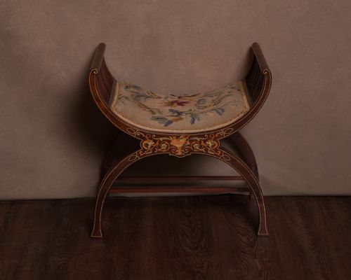 Outstanding Quality Edwardian Marquetry Inlaid Mahogany Windoe Seat