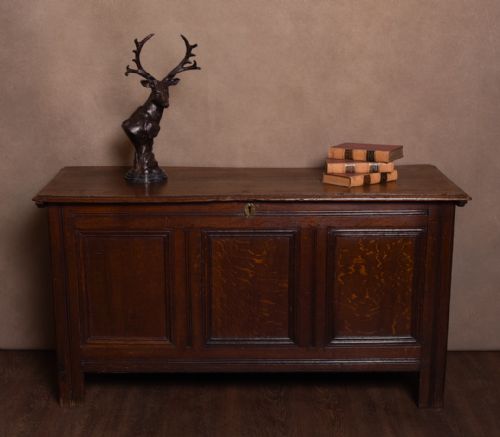18th Century Oak 3 Panel Coffer