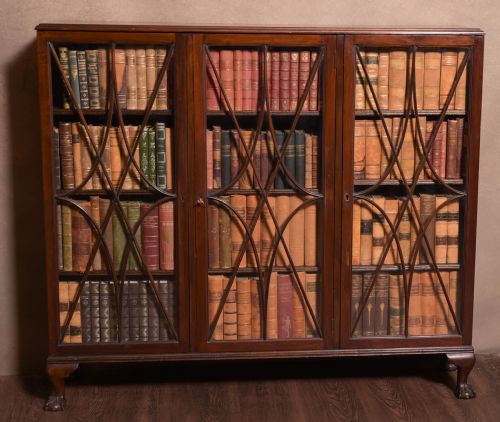 Excellent Quality 3 Door Edwardian Bookcase