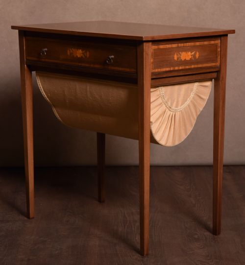 Edwardian Inlaid Mahogany Sewing Work Table