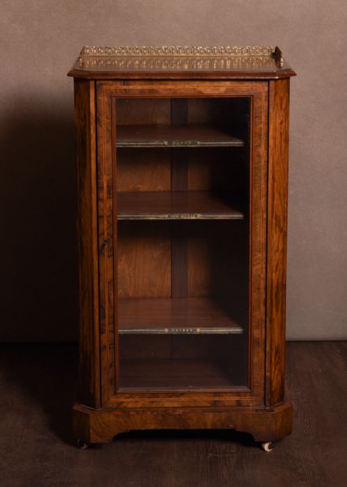 Victorian Inlaid Burr Walnut Music Cabinet