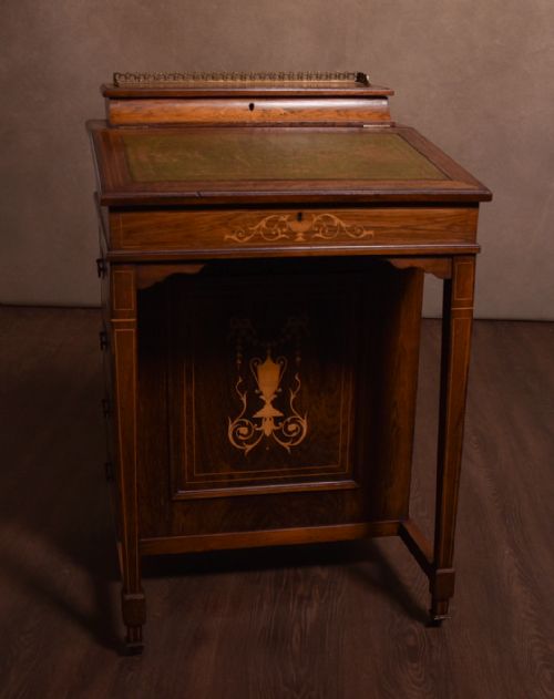 Edwardian Inlaid Rosewood Davenport