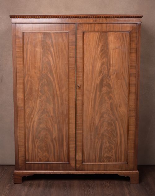 Neat Edwardian Flame Mahogany Wardrobe