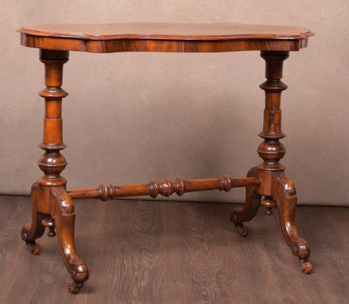 Fabulous Victorian Inlaid Walnut Side Table
