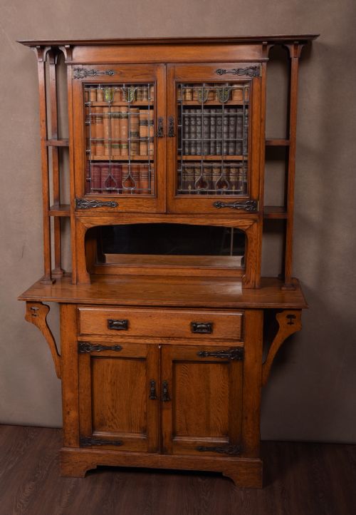 Fantastic Oak Art Nouveau Bookcase