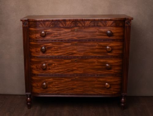 Superb Scottish Victorian Mahogany Barrel Chest of Drawers