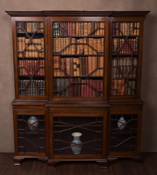 Edwardian Mahogany  Break Front Bookcase
