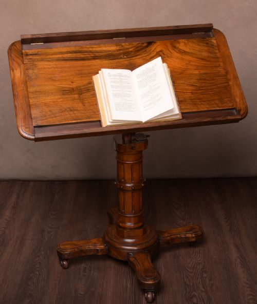 Walnut Adjustable Carters Patent Literary Machine  Reading Stand