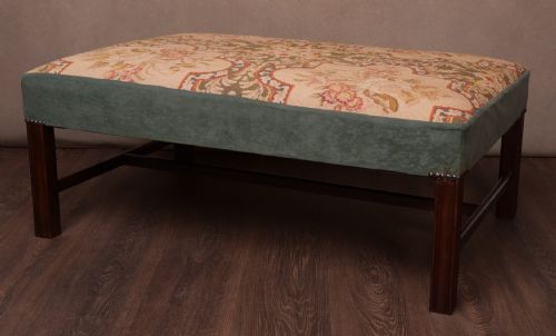 Large Edwardian Tapestry Covered Centre Stool