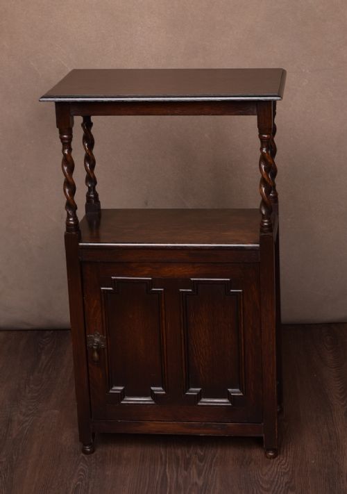 Edwardian Oak Barley Twist Paper Rack