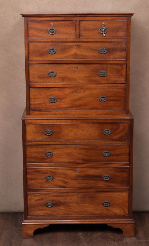 Neat Edwardian Mahogany Chest on Chest
