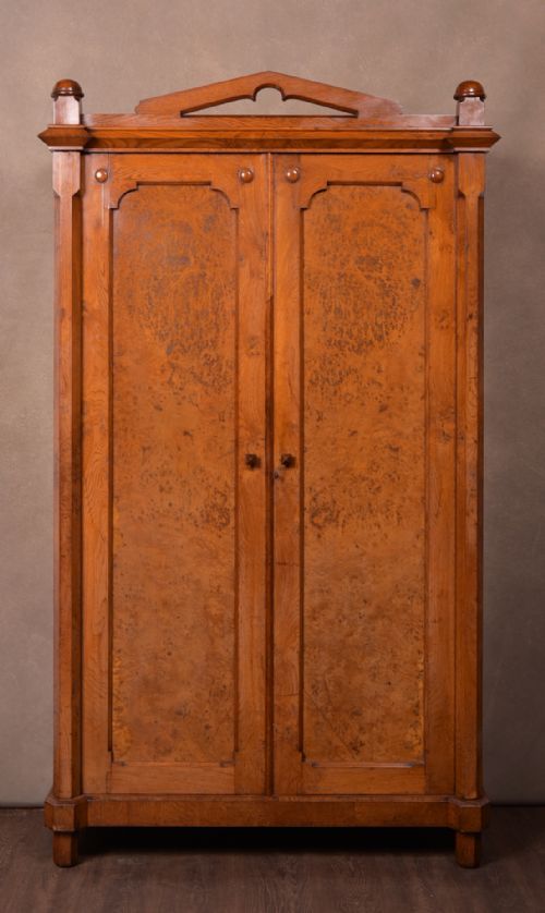 Rare Arts and Crafts Style Pollard Oak Wardrobe