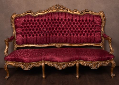 Fabulous 19th Century Gold Gilt Wood Settee