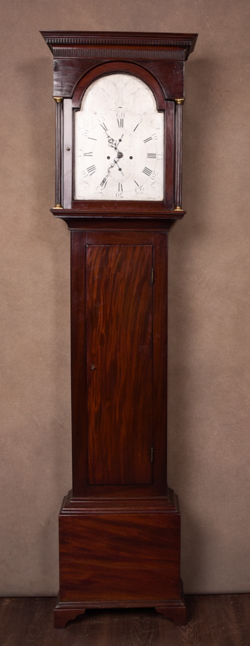 Georgian Mahogany  8 Day Longcase Grandfather Clock by Stewart of Glasgow
