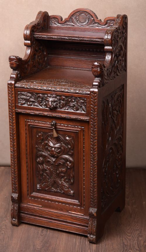 Superb Victorian Carved Oak Coal Depo by Hewetson,milner&thexton Ltd London