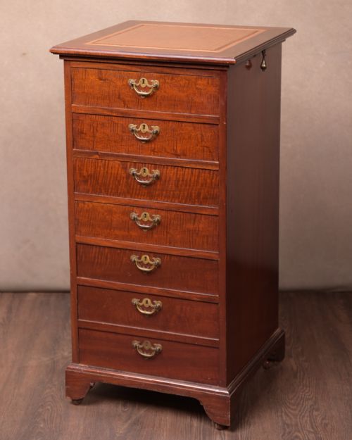 Unusual Edwardian Mahogany 6 Drawer Filing Chest
