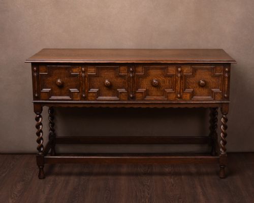 Edwardian Oak Barley Twist Sideboard