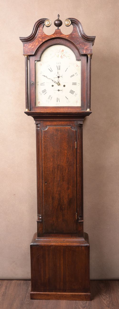 Neat Proportioned Scottish Oak Longcase Clock by Alex Macfarlane of Perth 
