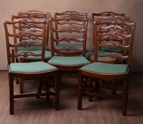 Superb Quality Set of 8 Mahogany Edwardian Dining Room Chairs