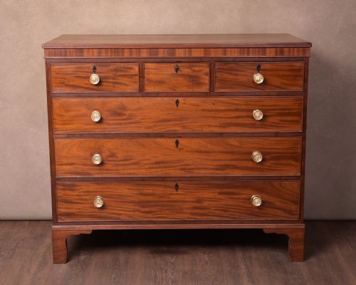 Georgian Mahogany 3 Over 3 Chest of Drawers