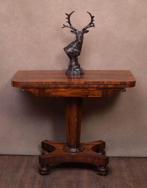 Victorian Rosewood Turnover Card Table