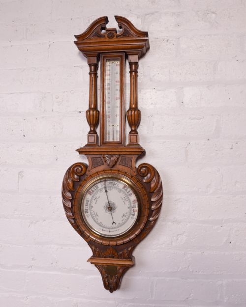 An Outstanding Carved Oak Barometer