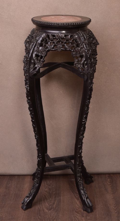 19th Century Chinese Carved Vase Stand