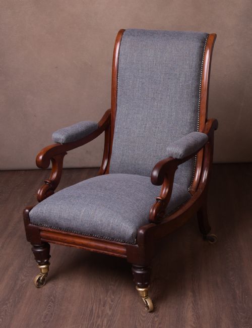 Superb Victorian Mahogany Reclining Arm Chair