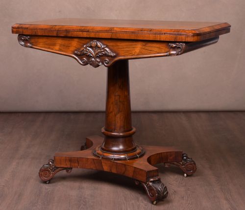 William 4th Rosewood Fold Over Card Table