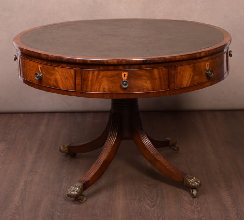 Stunning Regency Mahogany Drum Table