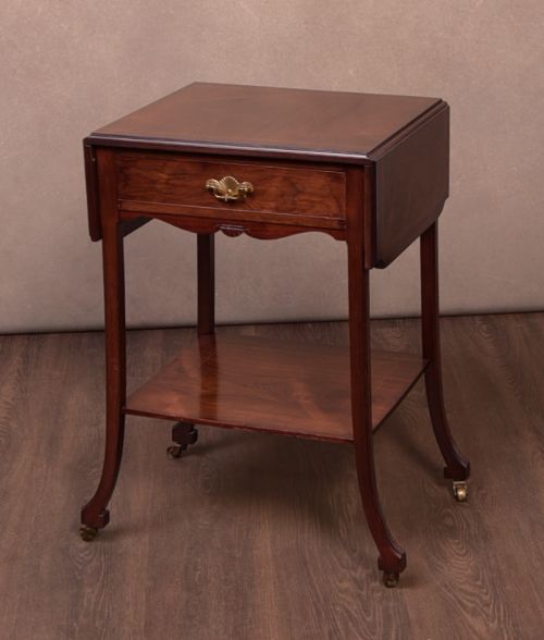 Edwardian Inlaid Rosewood Occasional Drop Leaf Table