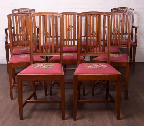 Set of 12 Edwardian Mahogany Dining Room Chairs