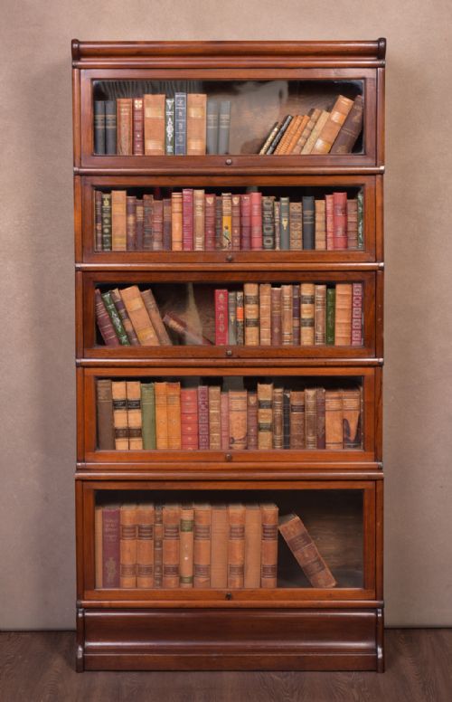 Mahogany 5 Sectioned Lawyers Stacking Bookcase by Globe Wernicke