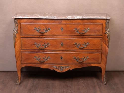 Superb 19th Century Serpentine Fronted Rosewood Marble Top Commode Chest