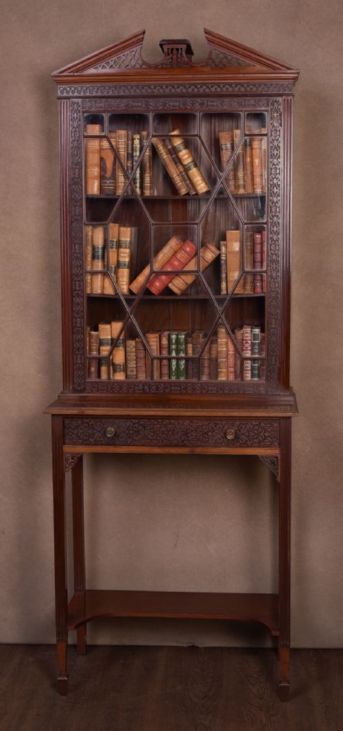 Quality Edwardian Chinese Chippendale Bookcase on Stand