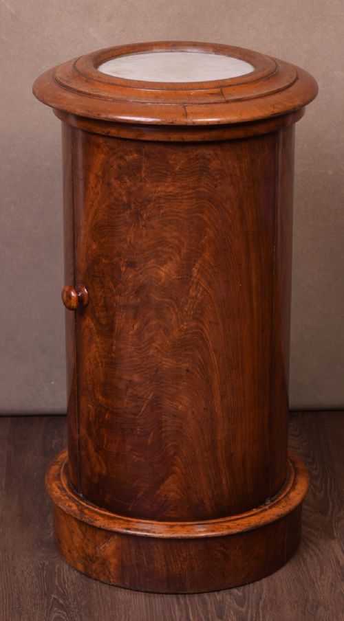 Excellent Victorian Mahogany Cylindrical Bedside Cabinet