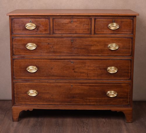 Georgian Mahogany 3 Over 3 Chest of Drawers 
