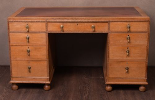 Quality Light Oak Knee Hole Desk