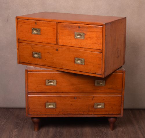 Neat 19th Century 2 Part Military Campaign Chest