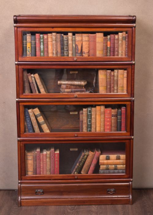 Mahogany 4 Section Globe Wernicke Lawyers Bookcase
