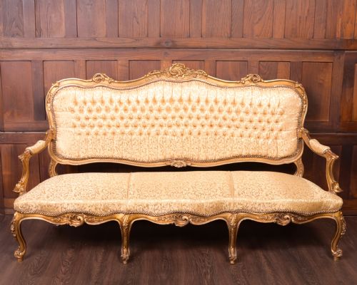 Carved Gilt Wood Parlour Settee