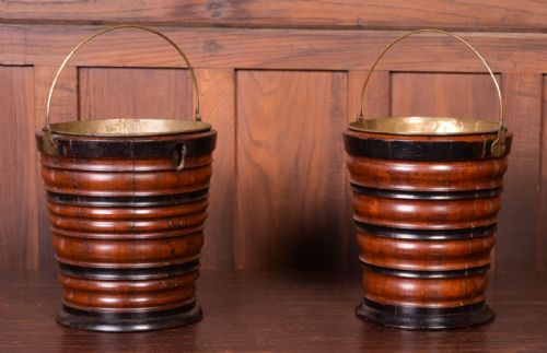 Near Matched Pair of 19th Century Buckets
