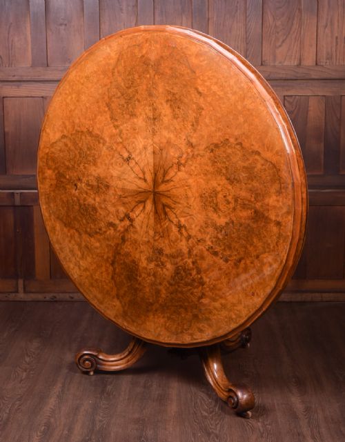 Outstanding Burr Walnut Snap Top Table