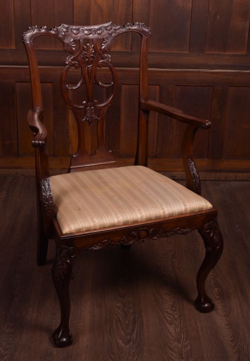 Chippendale Style Mahogany Arm Chair