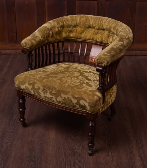 Edwardian Inlaid Rosewood Tub Chair