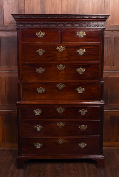 Superb Georgian Mahogany Chest on Chest with Secret Compartments