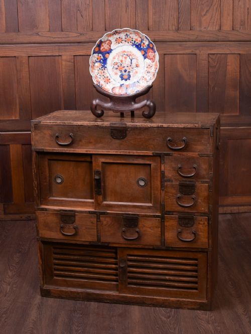 19th Century Japanese Elmwood Merchants Chest