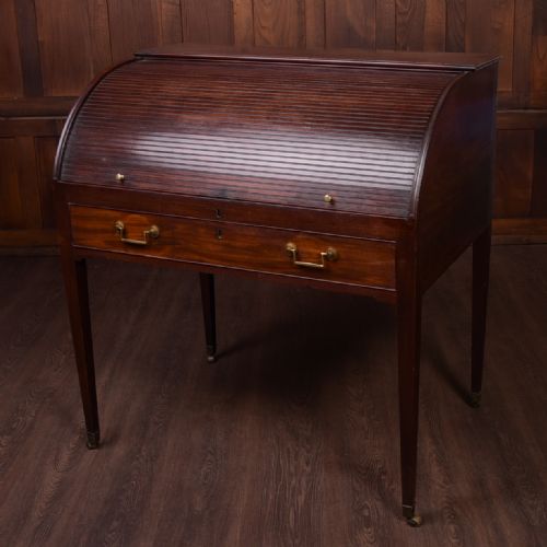 Georgian Mahogany  Tambour Roll Top Desk