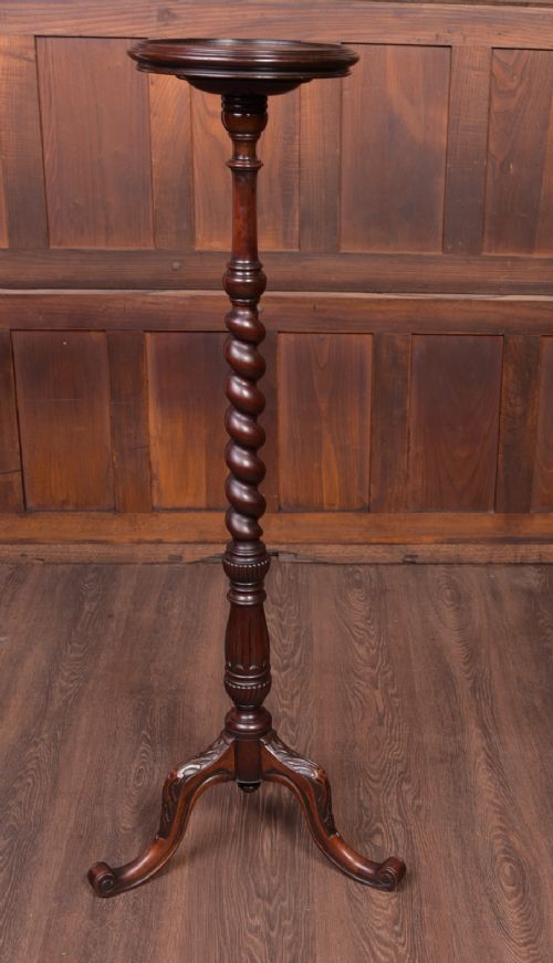Super Quality Carved Mahogany Torchiere Plant Stand