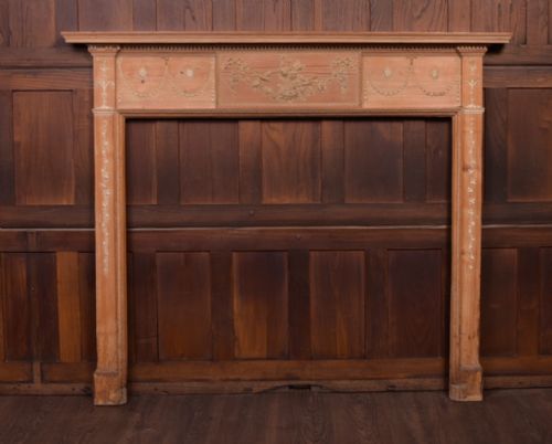 19th Century Adam Style Stripped Pine Fireplace